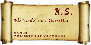 Mészáros Sarolta névjegykártya